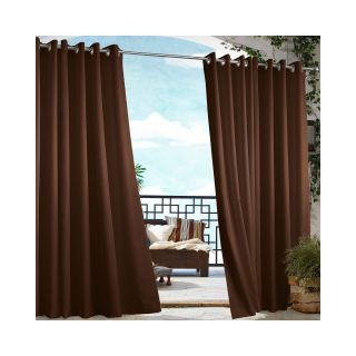 Gazebo Solid Grommet Top Outdoor Curtain Panel, Chocolate (Brown)