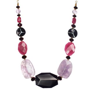 ROX by Alexa Pink & Purple Gemstone Chunky Necklace, Womens