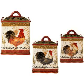 Tuscan Rooster 3 pc. Canister Set