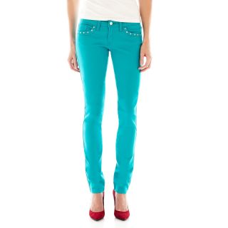 Levis 524 Skinny Studded Jeans, Blue, Womens