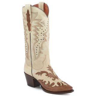 Dan Post Wynona Two Tone Suede Western Boots, Brown, Womens