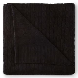Scene Weaver Cable Knit Throw, Black