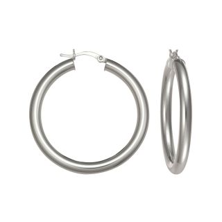 Sterling Silver Tube Hoop Earrings, Womens