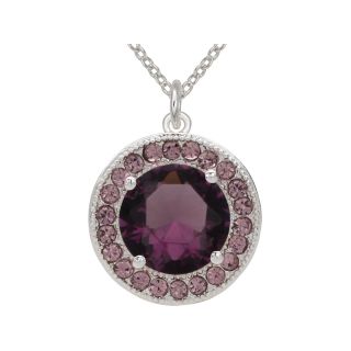Bridge Jewelry Pure Silver Plated Purple Crystal Pendant