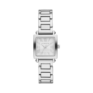 LIZ CLAIBORNE Womens Square Silver Tone Bracelet Watch, Silvetone