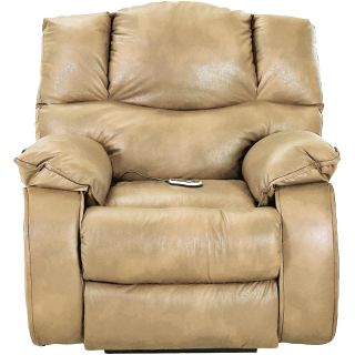 Hillside Leather Heat and Massage Recliner, Durango Almond