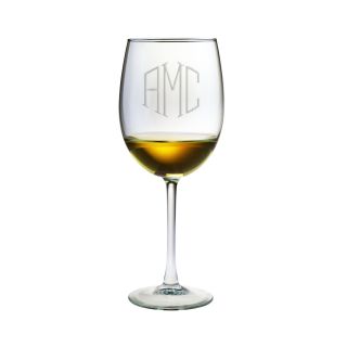 Set of 4 Monogrammed Wine Glasses