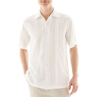 Haggar Short Sleeve Shirt, White, Mens