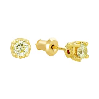 CT. T.W. TruMiracle Yellow Diamond & Lab Created Garnet Stud Earrings,
