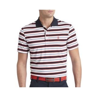 Izod Golf Feeder Striped Jersey Polo, Brght Whte, Mens
