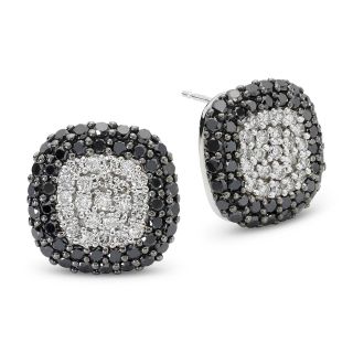 Closeout EFFY 2 CT. T.W. White and Color Enhanced Black Diamond Earrings, Wg