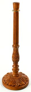 Red Oak Solid Wood Stanchion with Lined Top and Acanthus Leaf Base