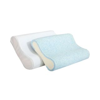 Authentic Comfort Contour Gel Memory Foam Pillow, Blue