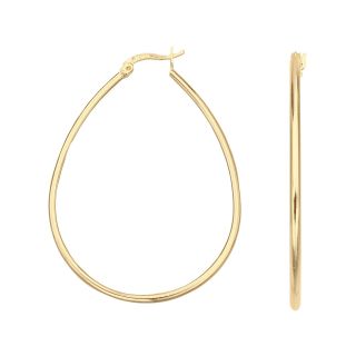 Bridge Jewelry Gold Plated Oval Hoop Earrings