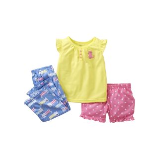 Carters 3 pc. Cat Pajamas   Girls 2t 5t, Yellow, Yellow, Girls