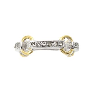 Bridge Jewelry Two Tone Metal Crystal Eternity Ring