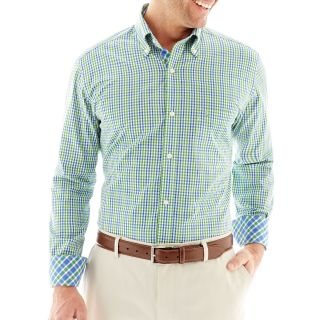TAILORBYRD Long Sleeve Button DownShirt, Green/Blue, Mens