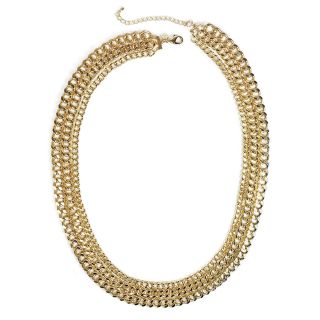 Triple Gold Tone Link Necklace, Yellow