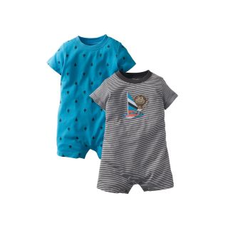 Carters 2 pk. Sailboat Rompers Set   Boys newborn 24m, Turq Sailboat, Turq