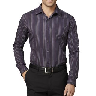 Van Heusen Night Stripes Woven Shirt, Purple, Mens