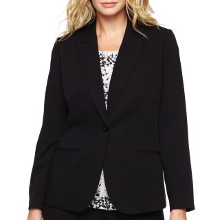 LIZ CLAIBORNE One Button Suit Jacket   Plus, Black, Womens