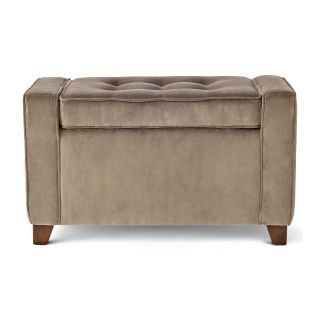 HAPPY CHIC BY JONATHAN ADLER Crescent Heights Tufted Storage Ottoman, Mushroom