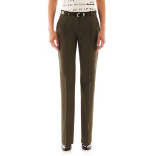 Mng By Mango Belted Pleated Pants, Military Olive