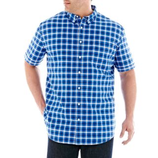 THE FOUNDRY SUPPLY CO. Short Sleeve Oxford Shirt Big and Tall, Blue, Mens