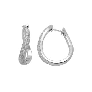 ONLINE ONLY   1/3 CT. T.W. Diamond Swirl Hoop Earrings, Womens