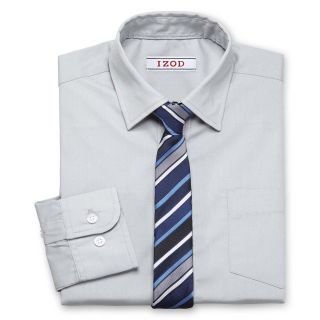 Izod Shirt and Tie Set   Boys 6 18, Silver, Boys