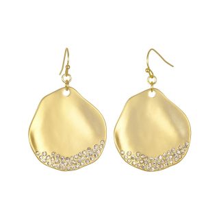PALOMA & ELLIE Gold Tone Crystal Disc Earrings, Womens