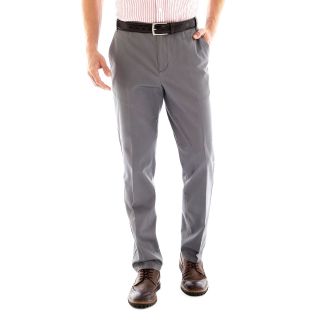 CLAIBORNE Cotton Twill Pants, Grey, Mens