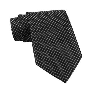 Stafford Micro Square Silk Tie, Black/Gray, Mens