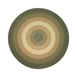 Westerly Reversible Braided Wool Round Rug, Green