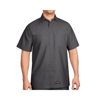 Wrangler Workwear Short Sleeve Canvas Shirt, Charcoal, Mens