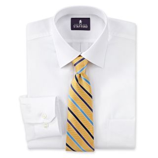 Stafford Shirt and Tie Set   Big and Tall, White/Gold, Mens