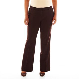Worthington Curvy Trouser Pants   Plus, Brown, Womens
