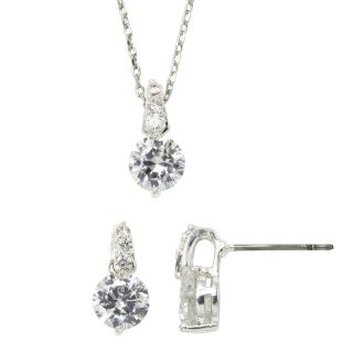 Bridge Jewelry Cubic Zirconia Necklace & Earrings Set