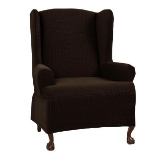 Cobblestone 1 pc. Wing Chair Slipcover, Dark Chocolate