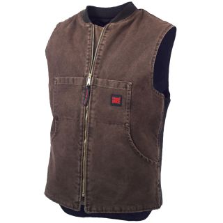 Tough Duck Quilted Workwear Vest Big and Tall, Chestnut, Mens