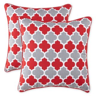 Trellis 2 pk. Decorative Pillows, Red/Grey