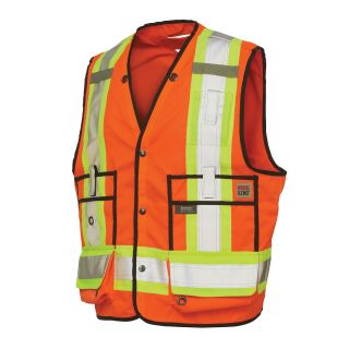 Work King Surveyor Vest, Orange, Mens
