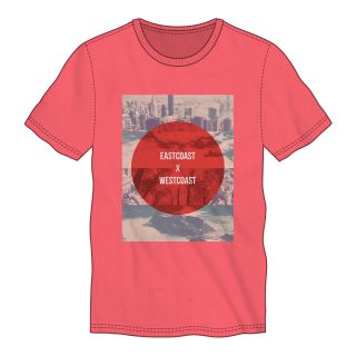 East Coast West Coast Graphic Tee, Red, Mens