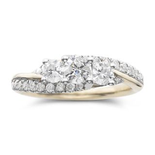 1 CT. T.W. Diamond 3 Stone Engagement Ring, Yellow/Gold, Womens