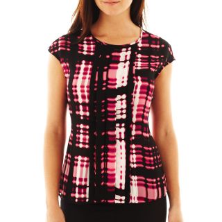 Worthington Pleated Front Top, Pink