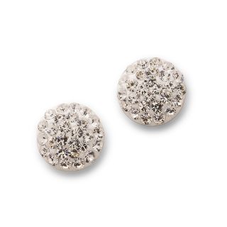 Bridge Jewelry Stud Earrings, Sterling Silver Crystal Ball