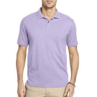 Van Heusen Short Sleeve Interlock Polo, Purple, Mens