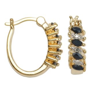 Bridge Jewelry Diamond Accent, Sapphire Hoop Earring