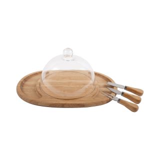 CORE BAMBOO Core Bamboo Butler Cheese Set with Glass Dome
