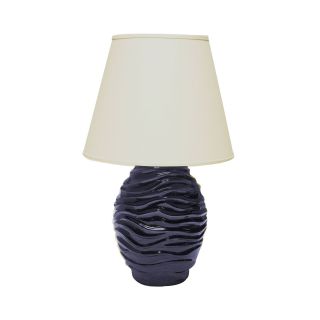 HAEGER Ceramic Ombré Wave Table Lamp, Cobalt